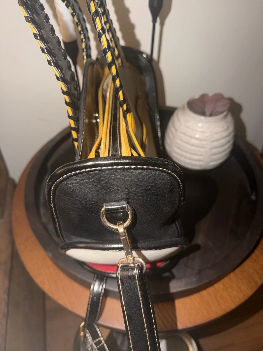 STUNNING Black & Mustard Statement Handbag